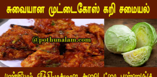 Cabbage curry in tamil