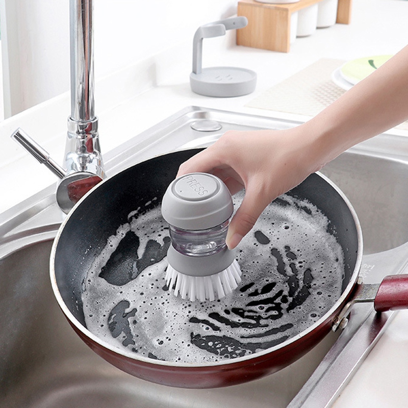 liquid soap dispensing dish brush