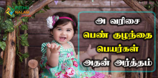 Baby Girl Names Starting with A and Meaning in Tamil
