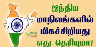 Smallest State in India in Tamil