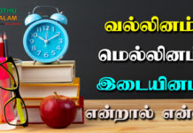 Vallinam Mellinam Idaiyinam in Tamil 