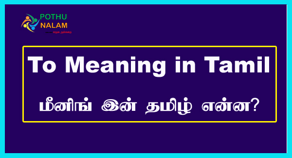 To Meaning in Tamil