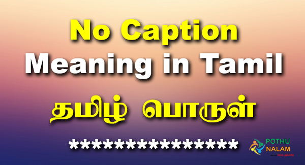No Caption Meaning in Tamil