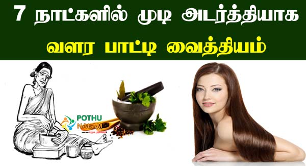முடி உதிர்வதை தடுக்க பாட்டி வைத்தியம் | Paati Vaithiyam For Hair Growth in  Tamil