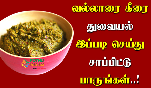 Vallarai Keerai Thuvaiyal Recipe in Tamil