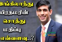 The Net Worth Of Rishi Sunak in Tamil