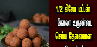mutton kola urundai ingredients in tamil