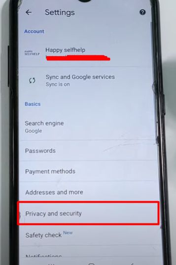 privacy and security settings chrome phone