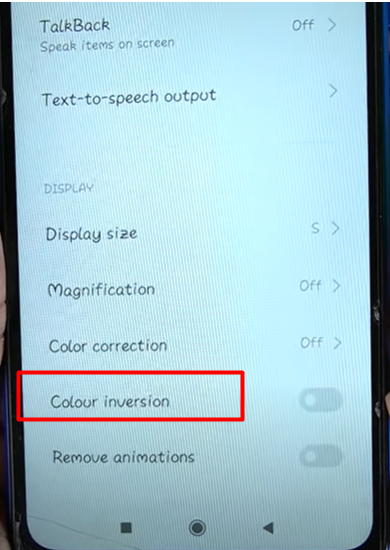 what is color inversion in android in tamil 