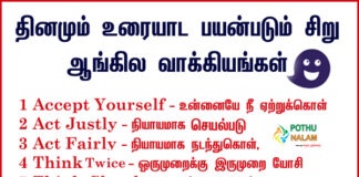 Basic English Words With Tamil Meaning