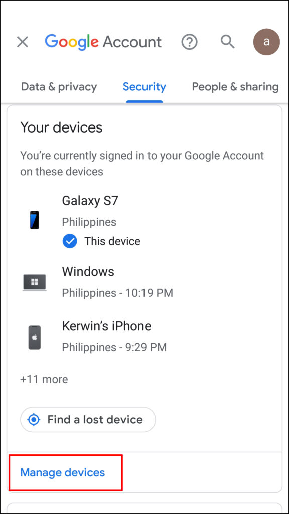 how to logout gmail account from other devices