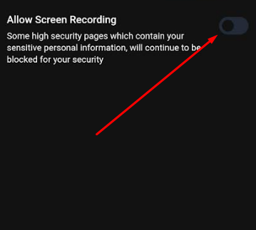 Allow Screen Recording