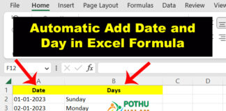 Date Format With Day of Week in Excel in Tamil