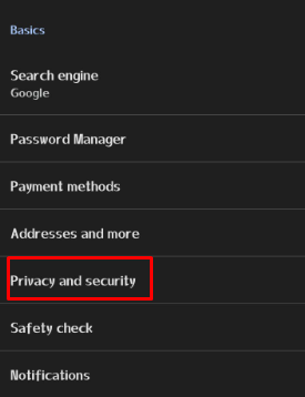 Privacy and Security Settings Chrome in Tamil