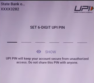 new UPI Pin