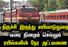 Trichy to Mayiladuthurai Train time Table
