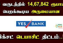 yes bank fixed deposit interest rates 2023 in tamil