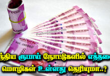 How many languages in Indian currency notes in tamil