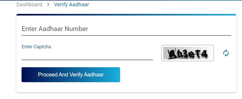 Proceed and verify aadhaar