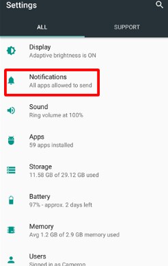 android phone notification settings in tamil