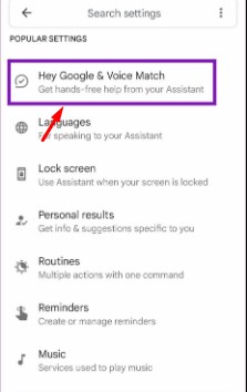 google assistant settings voice match in tamil