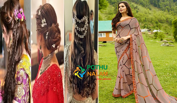 Hairstyles With Flowers In Tamil - பூக்களை சிகை அலங்காரத்தில் சேர்க்கும்  விதங்கள்