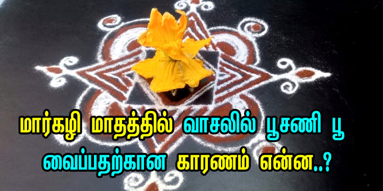 Why pumpkin flowers are placed at the threshold only in Margazhi