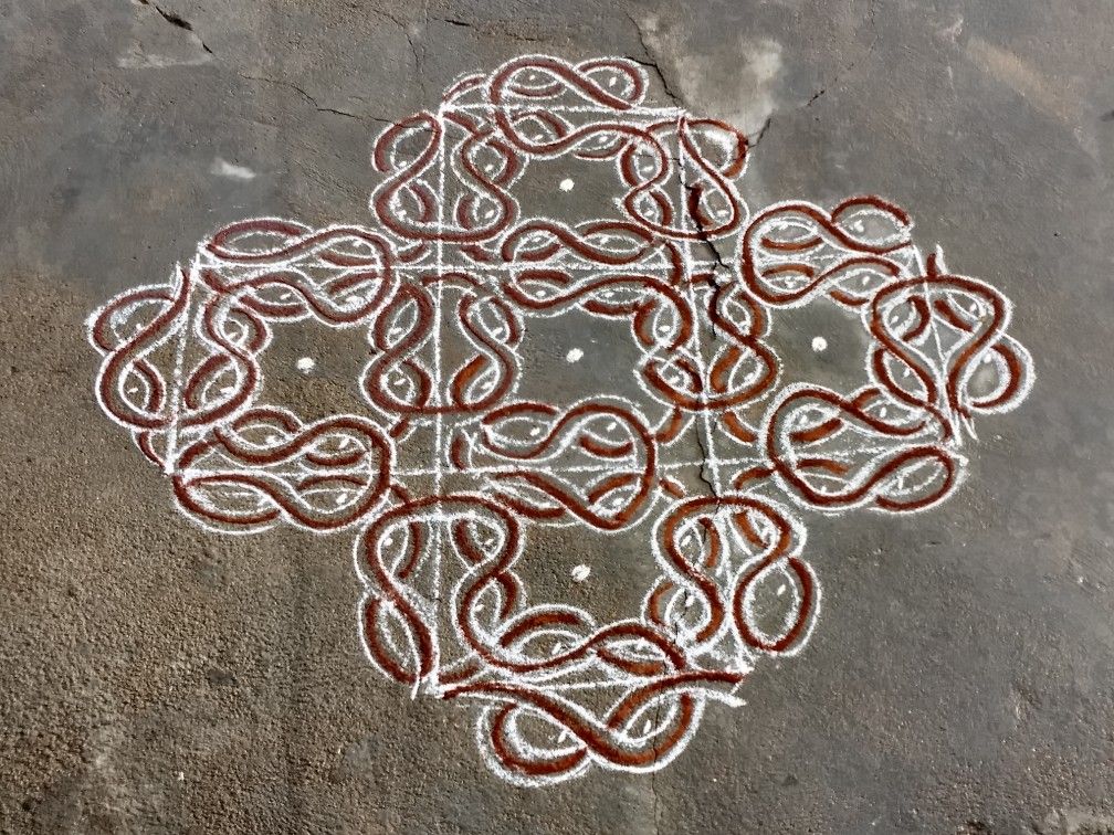 Naga panchami rangoli with dots