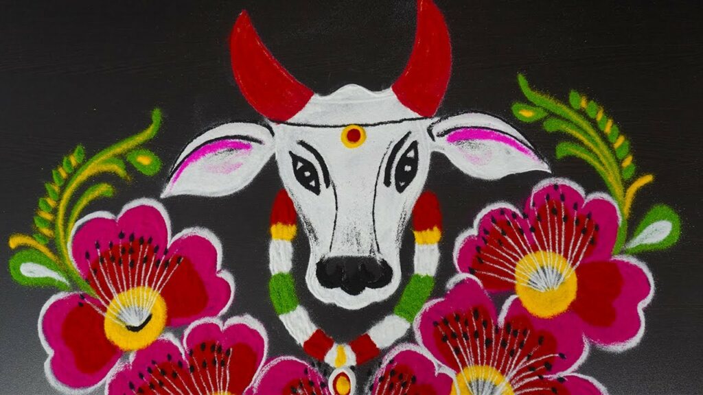  mattu pongal drawing with colour