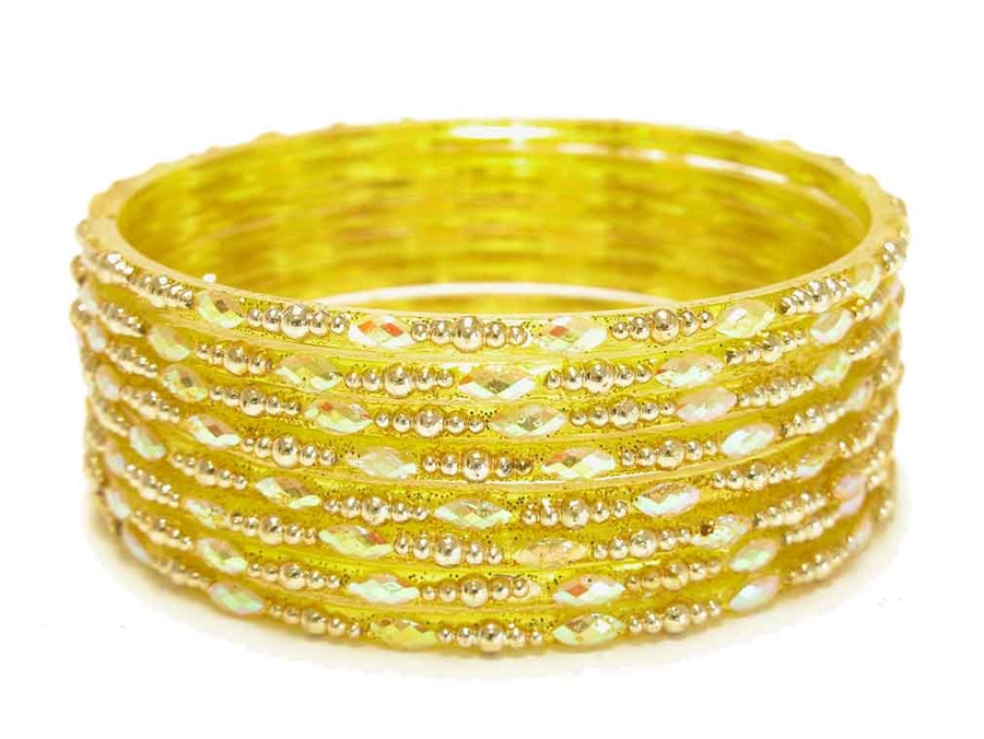 yellow glass bangles