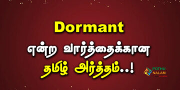Dormant Meaning in Tamil